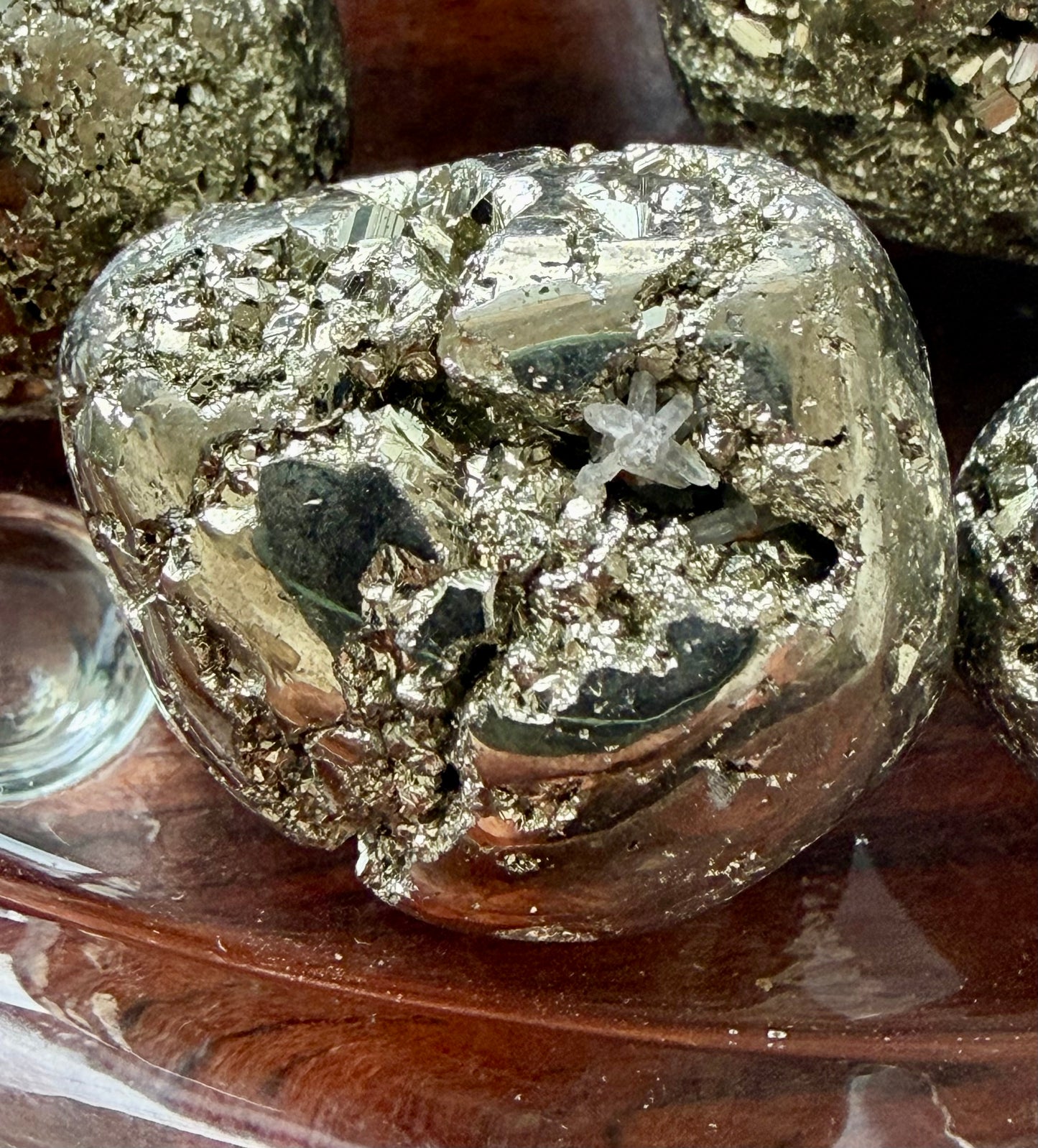 Pyrite Geode Tumbled Stone Medium - Peru