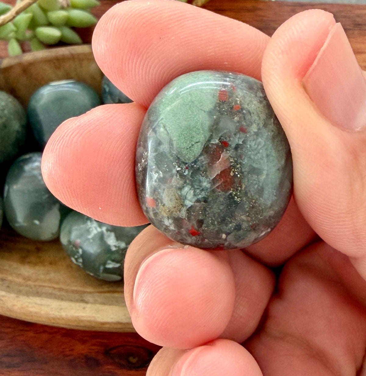 African Bloodstone Tumbled Stone