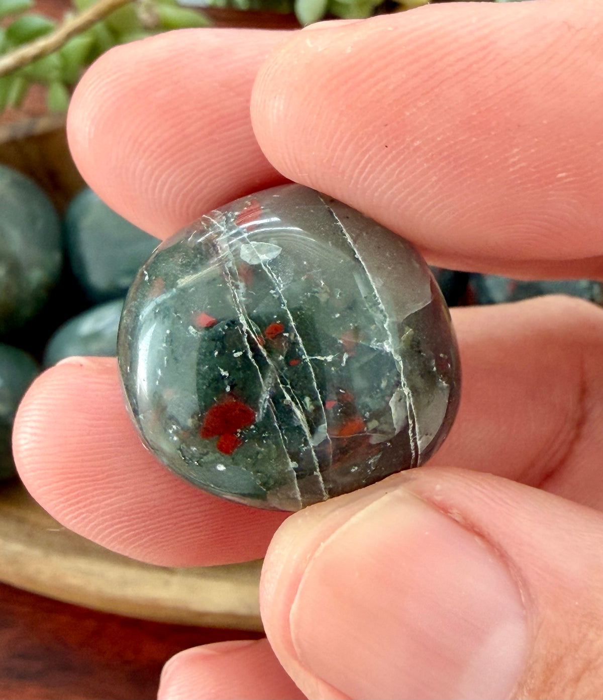 African Bloodstone Tumbled Stone
